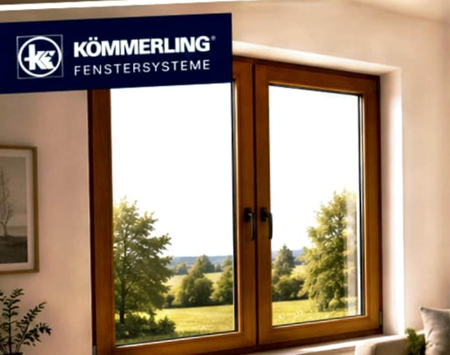 Kömmerling-Fenster in Holzoptik