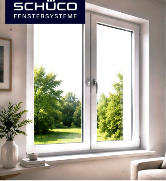 Weißes Schüco-Fenster